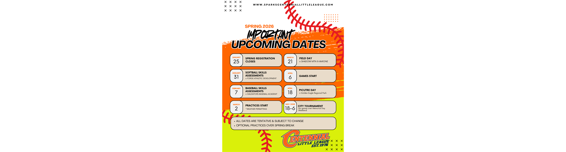 Spring 2026 Important Dates