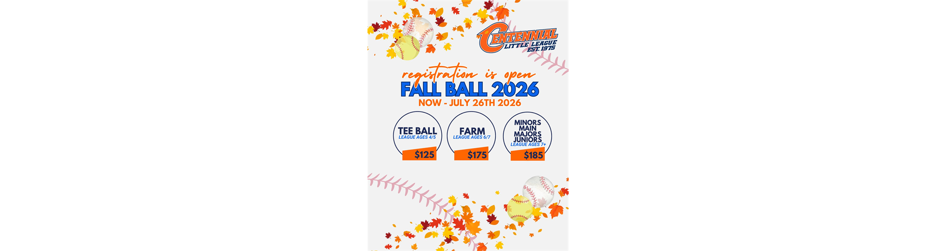 Fall Ball 2026 Registration Open